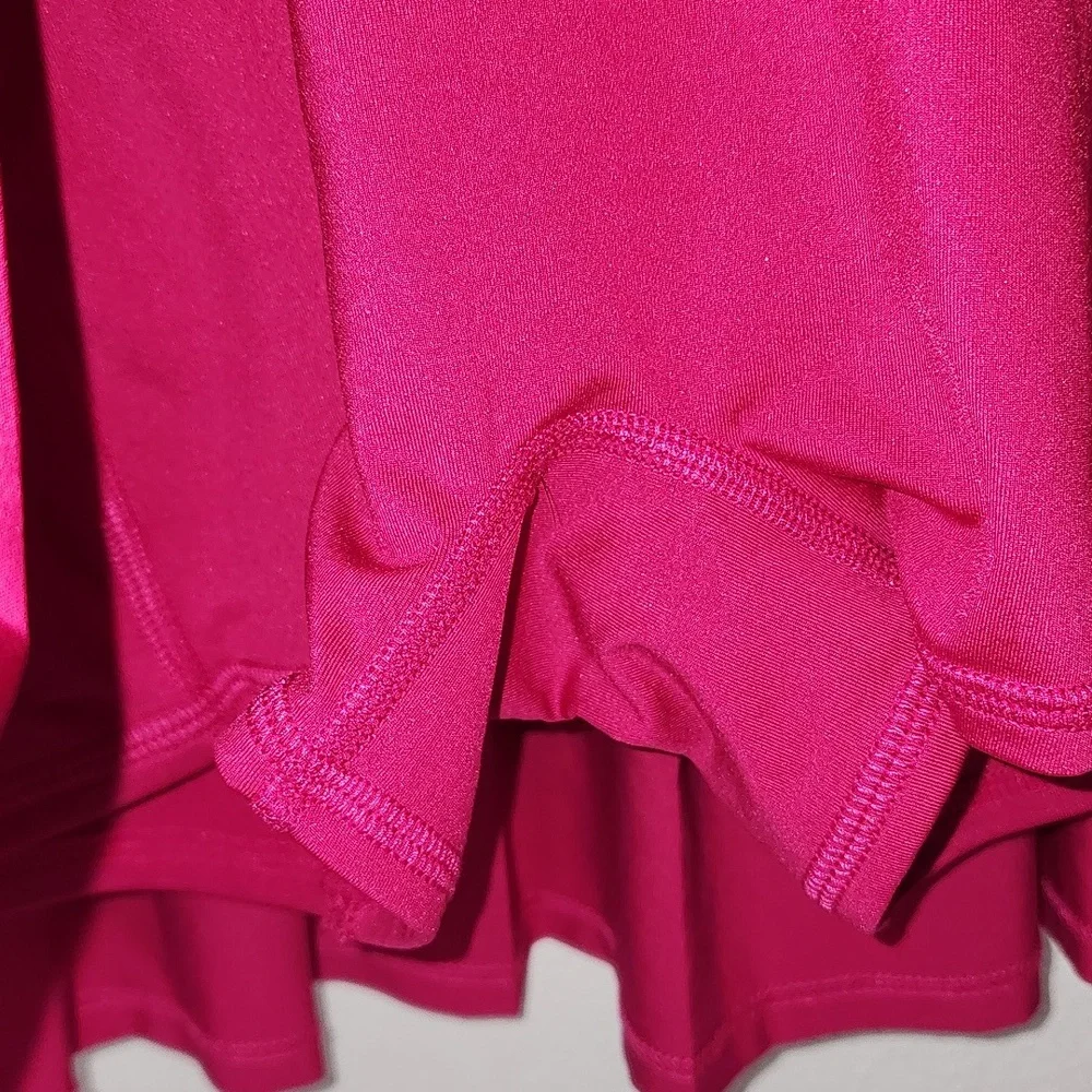 ALO Yoga Varsity Tennis Magenta Crush Pink Pleated Mini Skirt Skort Size Small